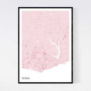 Ghana Country Map Print