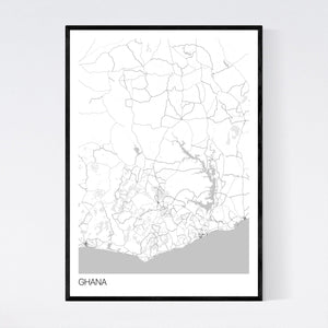 Ghana Country Map Print