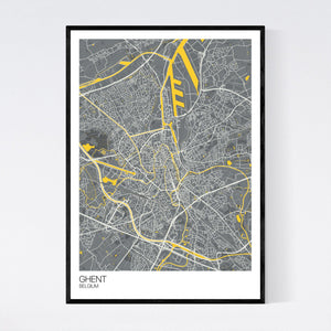 Ghent City Map Print