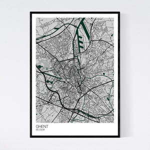 Ghent City Map Print