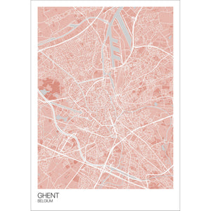 Map of Ghent, Belgium
