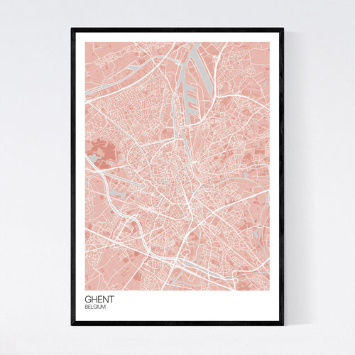 Map of Ghent, Belgium