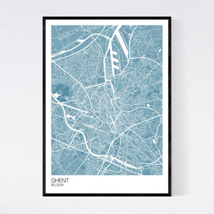 Ghent City Map Print