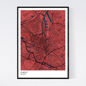 Ghent City Map Print