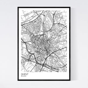 Ghent City Map Print