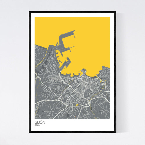 Map of Gijón, Spain
