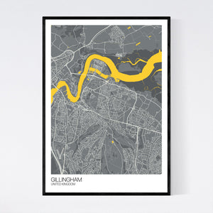 Gillingham City Map Print