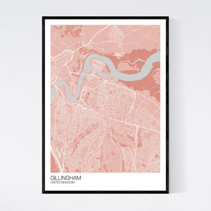 Gillingham City Map Print