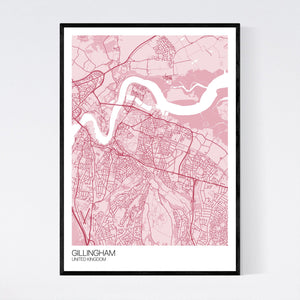Gillingham City Map Print