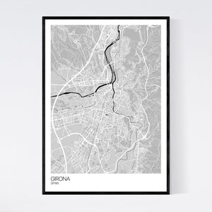 Map of Girona, Spain