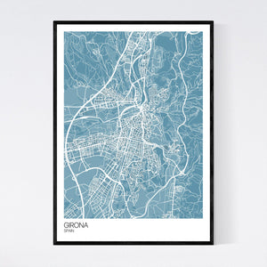 Girona Town Map Print
