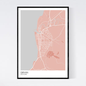Girvan Town Map Print