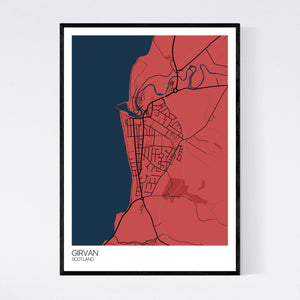 Girvan Town Map Print