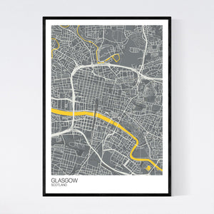 Glasgow City Centre City Map Print