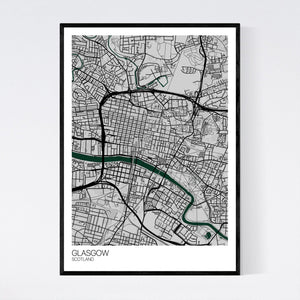 Glasgow City Centre City Map Print