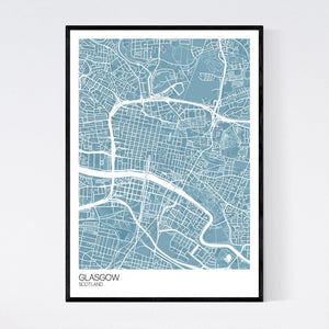 Glasgow City Centre City Map Print