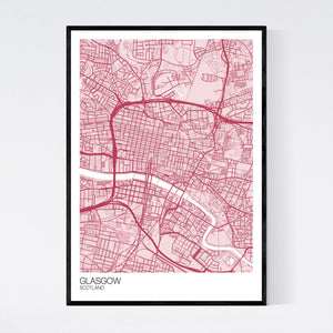 Glasgow City Centre City Map Print