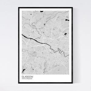 Glasgow City Map Print