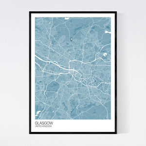 Glasgow City Map Print