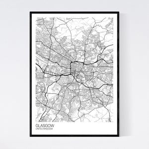 Glasgow City Map Print