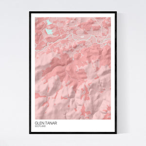 Map of Glen Tanar, Scotland
