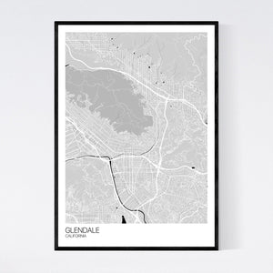 Glendale City Map Print