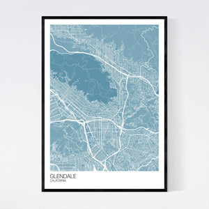 Glendale City Map Print