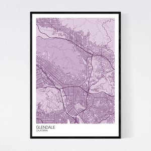 Glendale City Map Print