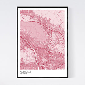 Glendale City Map Print