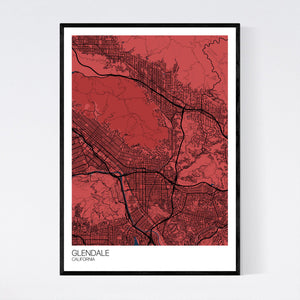 Glendale City Map Print