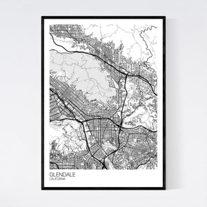 Glendale City Map Print