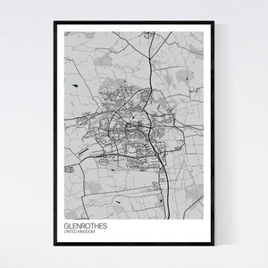 Glenrothes City Map Print