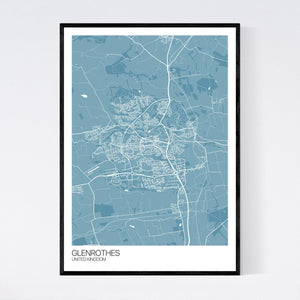 Glenrothes City Map Print