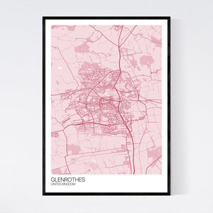 Glenrothes City Map Print