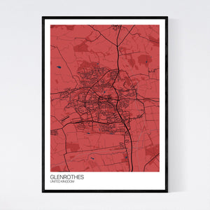 Glenrothes City Map Print