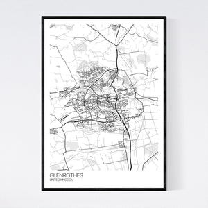 Glenrothes City Map Print