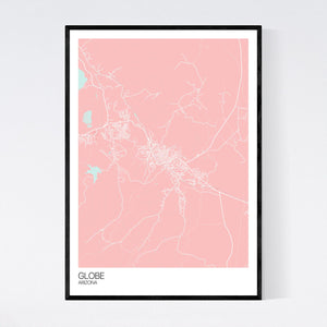 Globe City Map Print