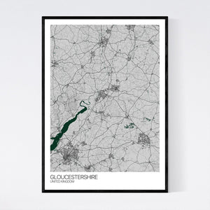 Gloucestershire Region Map Print