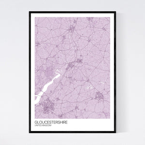 Gloucestershire Region Map Print