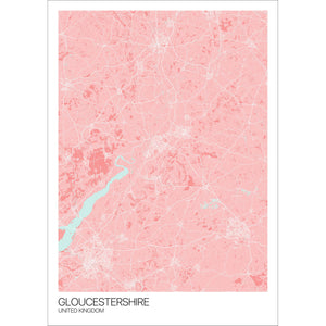 Map of Gloucestershire, United Kingdom