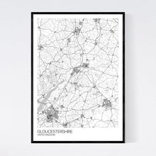 Load image into Gallery viewer, Gloucestershire Region Map Print