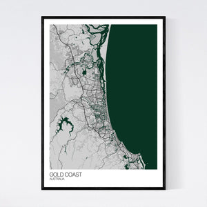 Gold Coast City Map Print