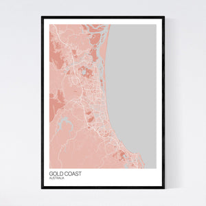 Gold Coast City Map Print