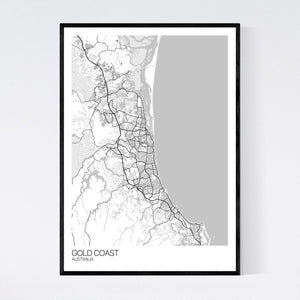 Gold Coast City Map Print