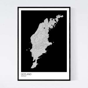 Gotland Island Map Print