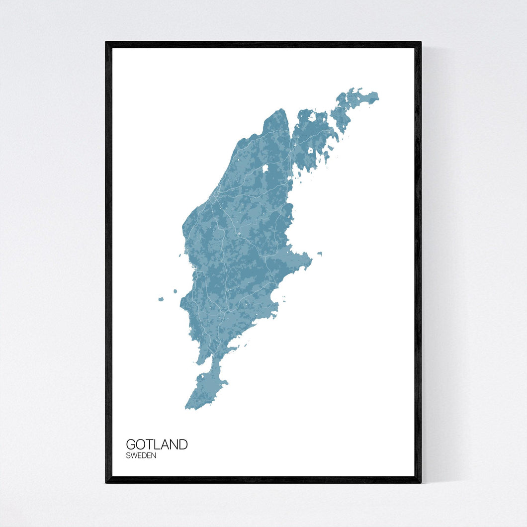Gotland Island Map Print