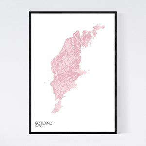 Gotland Island Map Print