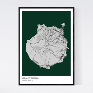Gran Canaria Island Map Print