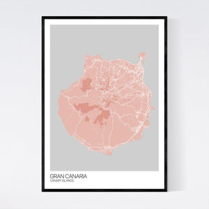 Gran Canaria Island Map Print