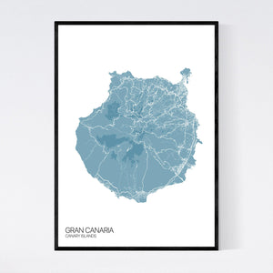 Gran Canaria Island Map Print